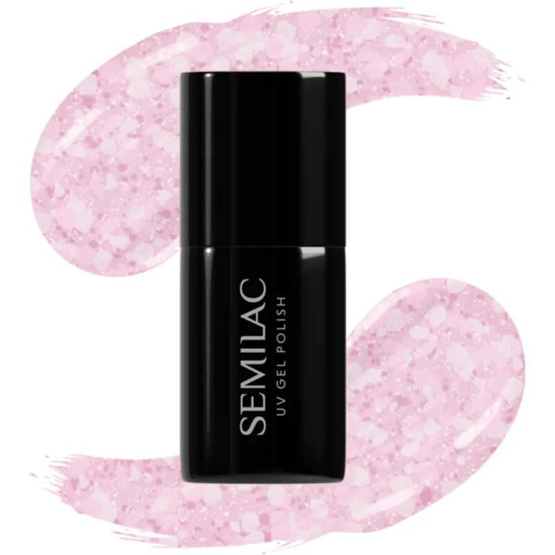 Semilac UV Hybrid Crushed_ICE gel lak za nohte z uporabo UV/LED lučke odtenek 491 Strawberry Ice 7 ml
