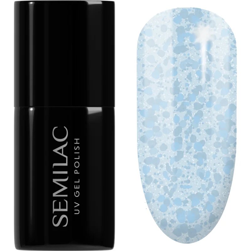 Semilac UV Hybrid Crushed_ICE gel lak za nohte z uporabo UV/LED lučke odtenek 493 Bubble Gum 7 ml