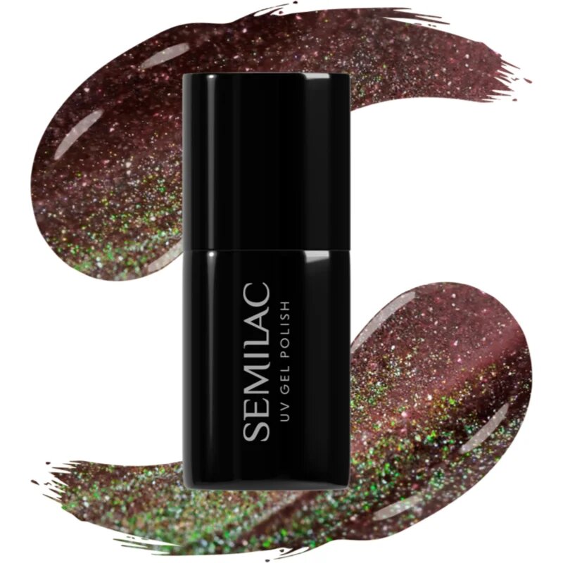 Semilac UV Hybrid Galaxy Flash gel lak za nohte z uporabo UV/LED lučke odtenek 824 Digital Red 7 ml