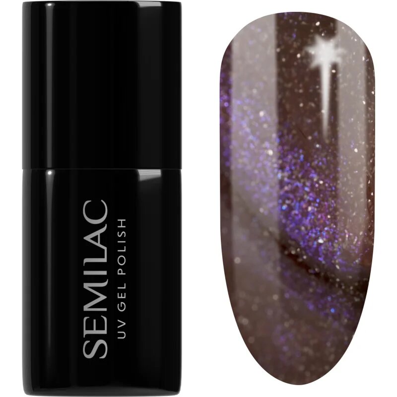 Semilac UV Hybrid Galaxy Flash gel lak za nohte z uporabo UV/LED lučke odtenek 827 AI Brown 7 ml