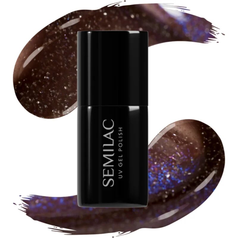 Semilac UV Hybrid Galaxy Flash gel lak za nohte z uporabo UV/LED lučke odtenek 827 AI Brown 7 ml