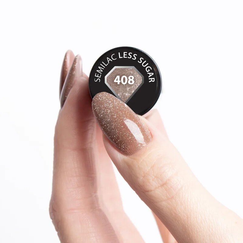 Semilac UV Hybrid New YEAAH gel lak za nohte z uporabo UV/LED lučke odtenek 408 Less Sugar 7 ml