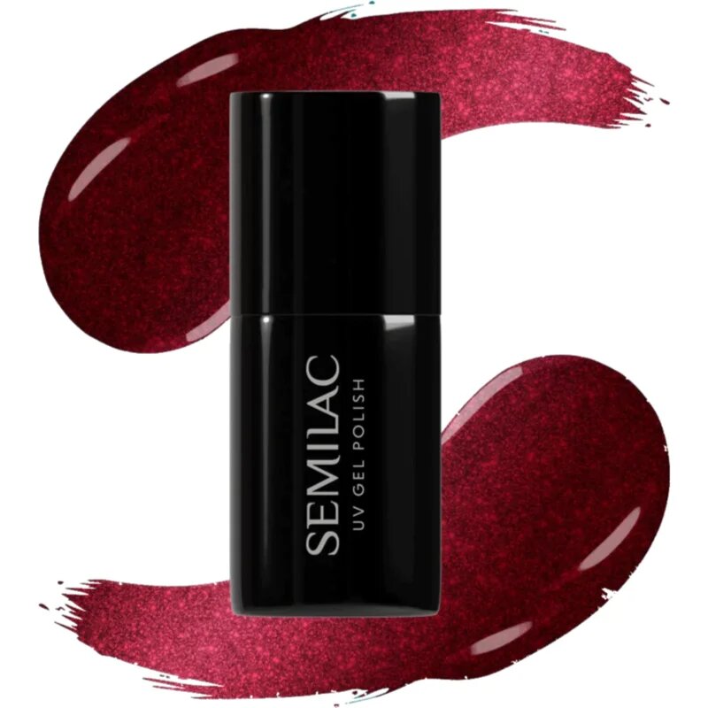 Semilac UV Hybrid Silk Effect gel lak za nohte z uporabo UV/LED lučke odtenek 467 Red Candle Flash 7 ml
