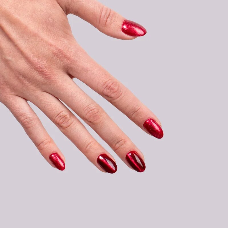 Semilac UV Hybrid Silk Effect gel lak za nohte z uporabo UV/LED lučke odtenek 467 Red Candle Flash 7 ml