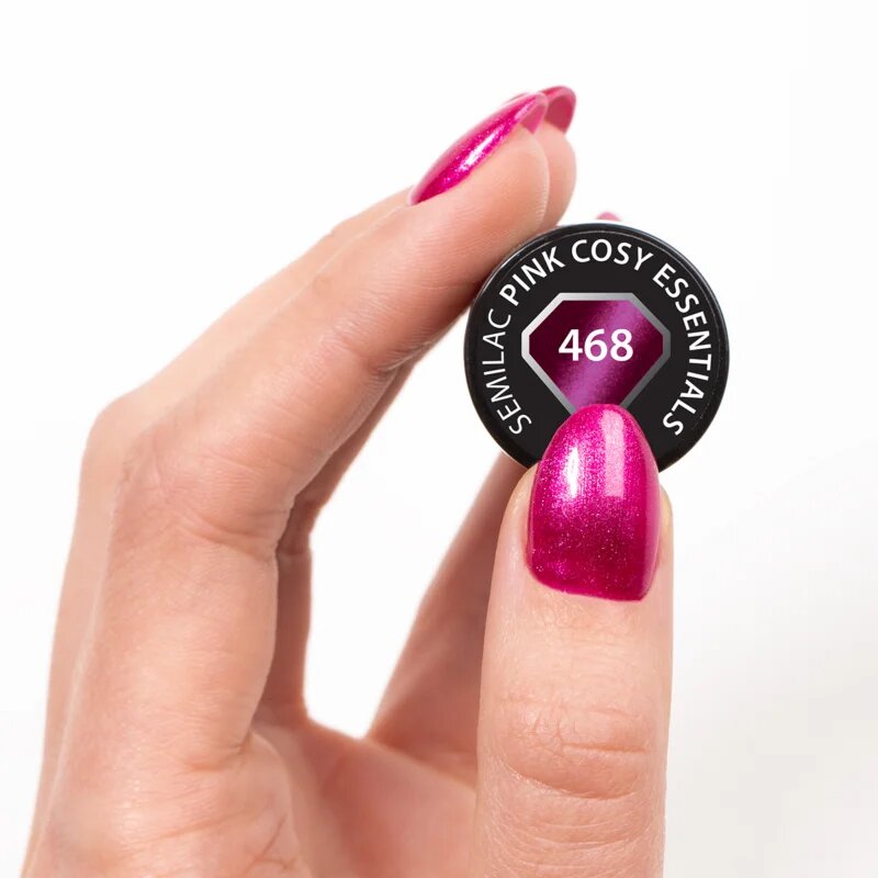 Semilac UV Hybrid Silk Effect gel lak za nohte z uporabo UV/LED lučke odtenek 468 Pink Cosy Essential 7 ml
