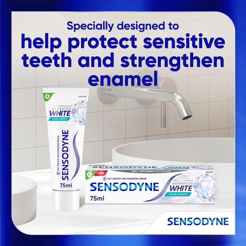 Sensodyne Advanced White Enamel Defence zobna pasta za beljenje zob 75 ml