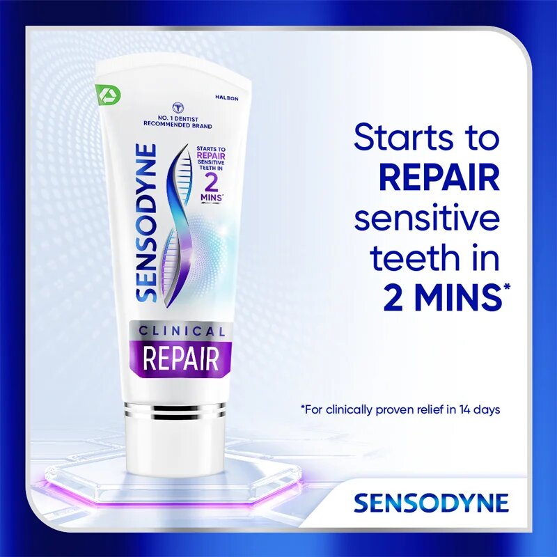 Sensodyne Clinical Repair Active Clean zobna pasta 2x75 ml