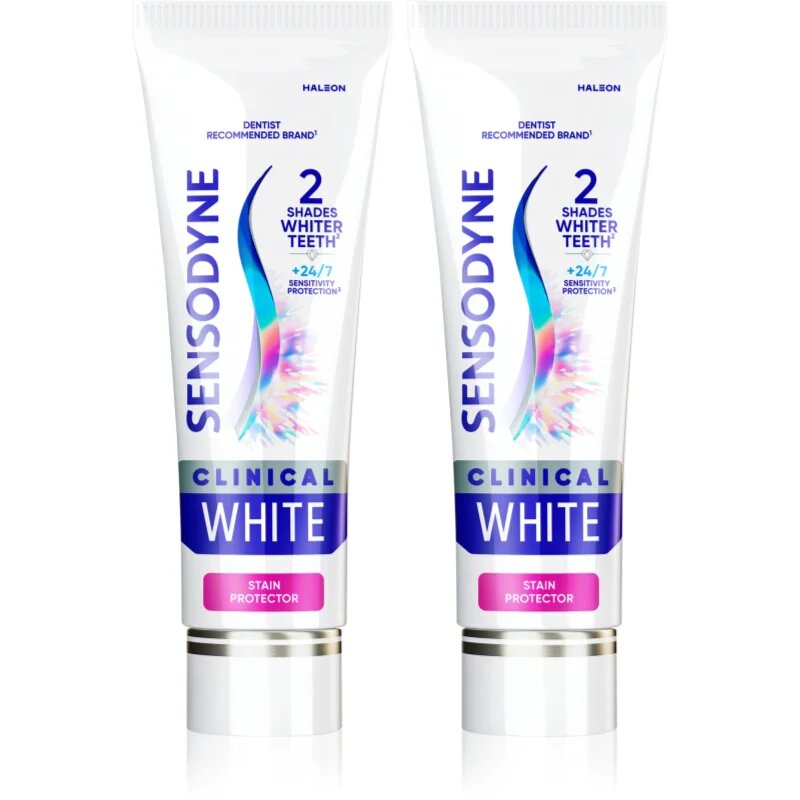 Sensodyne Clinical White Stain Protector zobna pasta za beljenje zob 2x75 ml