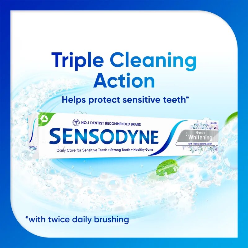 Sensodyne Extra Whitening belilna zobna pasta s fluoridom za občutljive zobe 2x75 ml