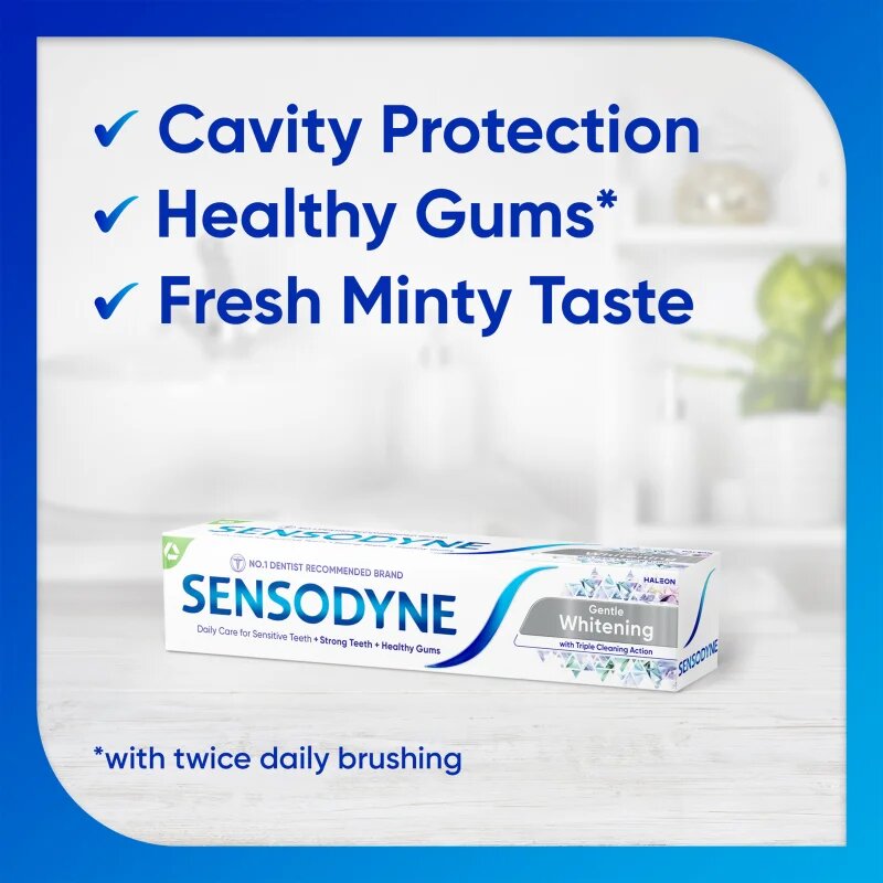 Sensodyne Extra Whitening belilna zobna pasta s fluoridom za občutljive zobe 2x75 ml