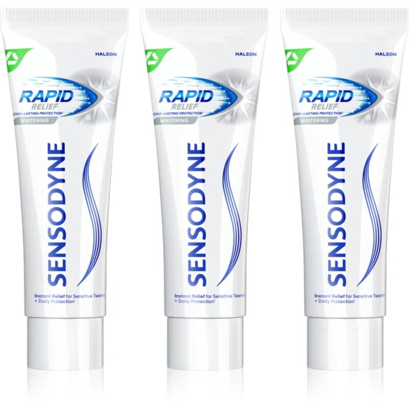 Sensodyne Rapid Whitening zobna pasta za beljenje zob za občutljive zobe 3x75 ml