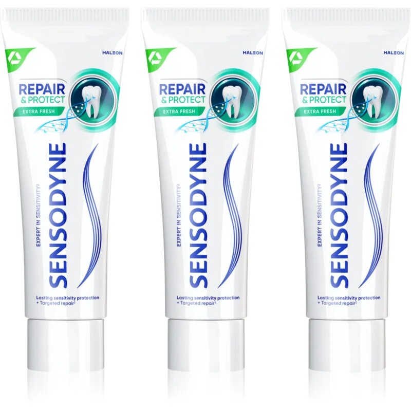Sensodyne Repair & Protect Extra Fresh zobna pasta za zaščito zob in dlesni 3x75 ml