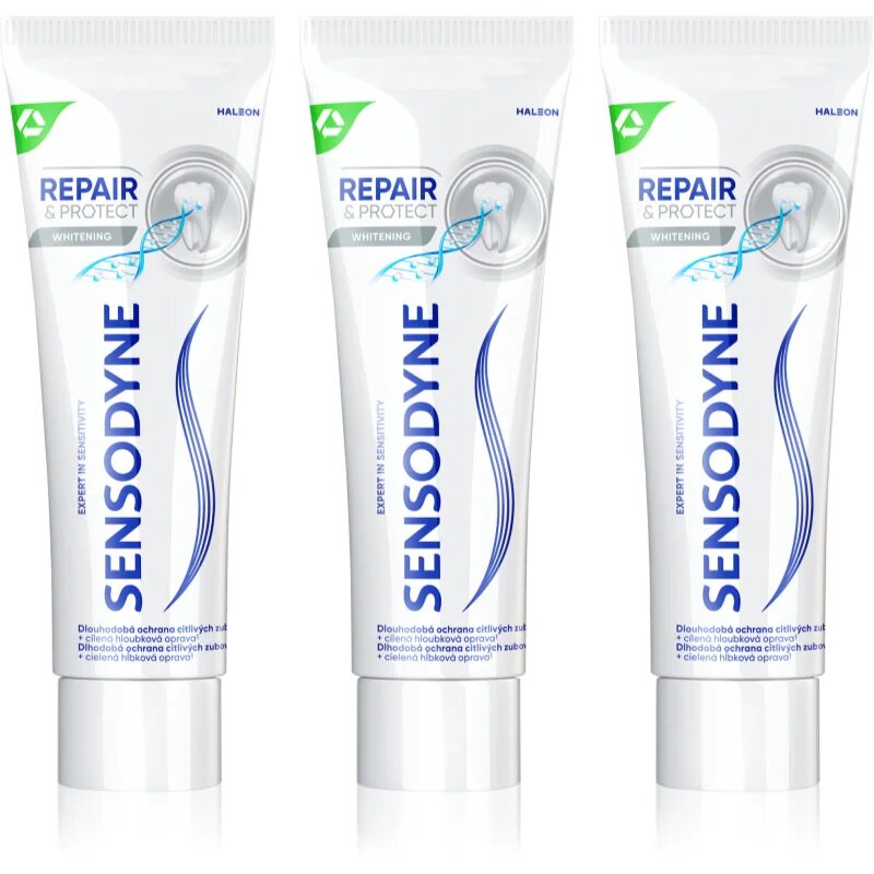 Sensodyne Repair & Protect Whitening zobna pasta za beljenje zob za občutljive zobe 3x75 ml