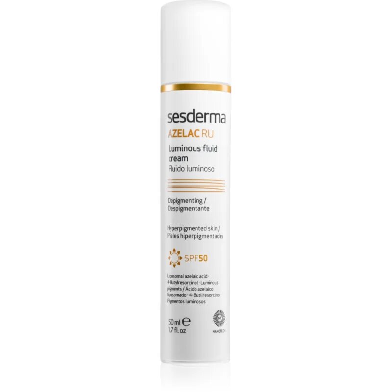 Sesderma Azelac RU Luminous Fluid Cream fluid za osvetljevanje SPF 50 50 ml