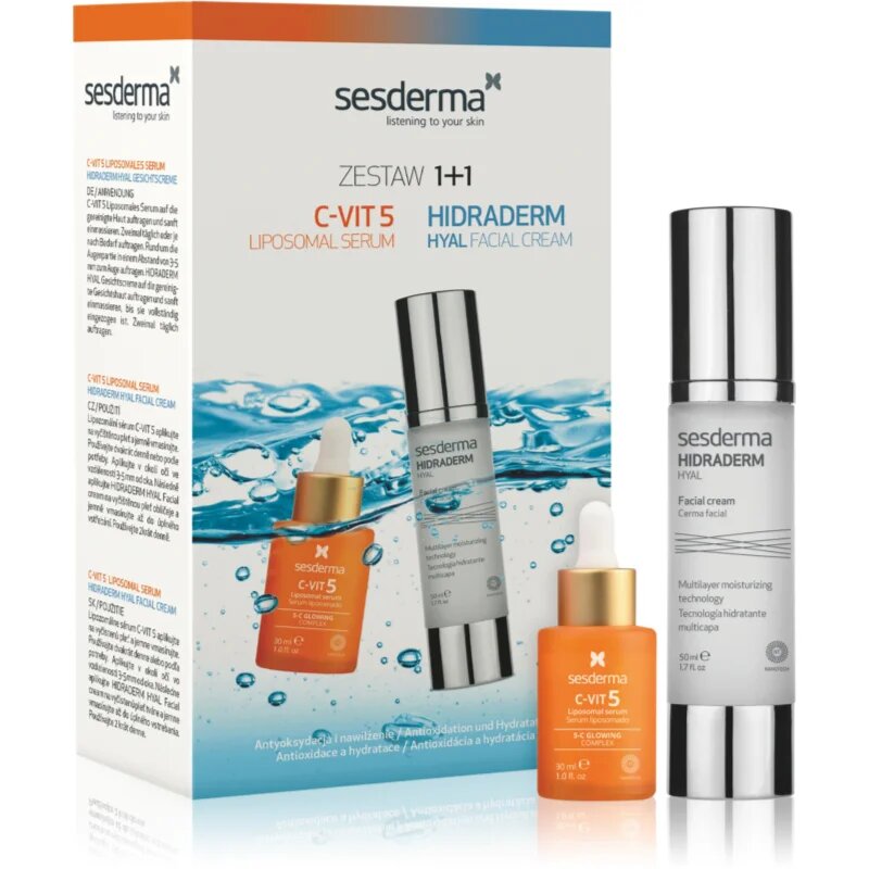 Sesderma Set C-Vit 5 + Hidraderm Hyal darilni set za osvetljevanje kože in hidratacijo
