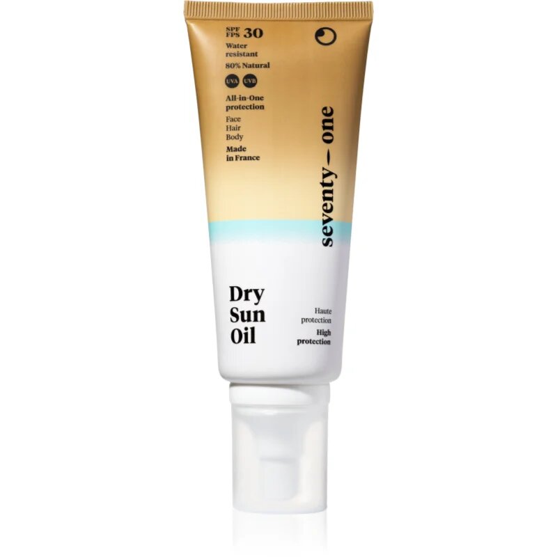 SeventyOne Dry Sun Oil SPF30 zaščitno suho olje za sončenje za obraz telo in lase SPF 30 100 ml