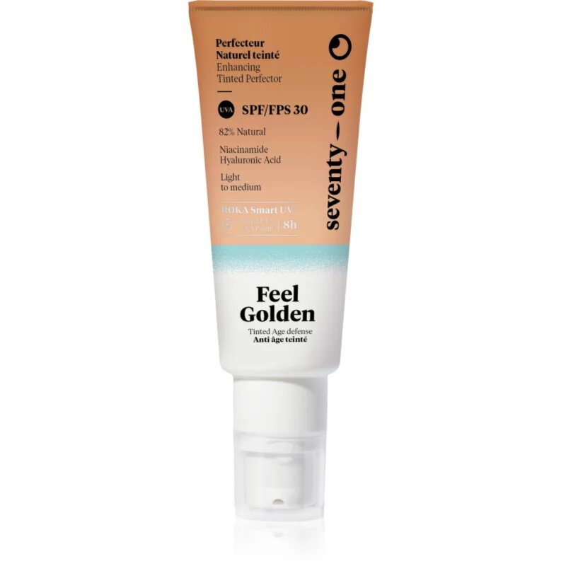SeventyOne Feel Golden SPF30 tonirani fluid za sončenje za obraz SPF 30 40 ml