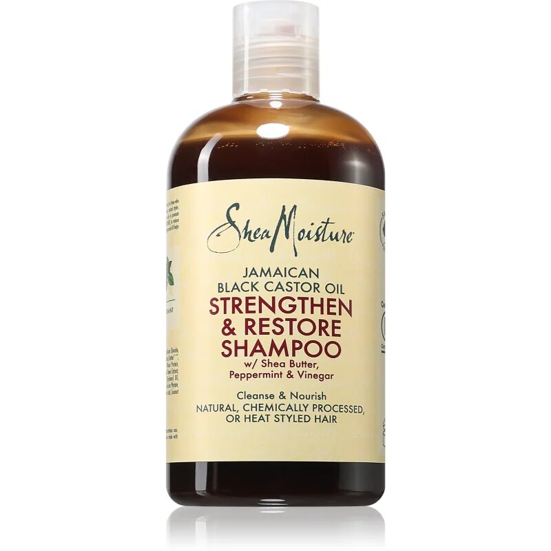 Shea Moisture Jamaican Black Castor Oil Strengthen & Restore čistilni šampon za poškodovane in barvane lase 384 ml