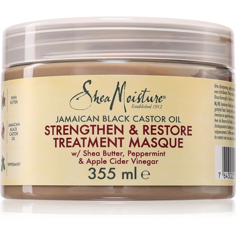 Shea Moisture Jamaican Black Castor Oil Strengthen & Restore maska za okrepitev las za lase 355 ml