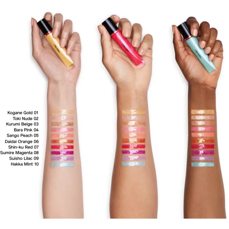 Shiseido Shimmer GelGloss bleščeči sijaj za ustnice z vlažilnim učinkom odtenek 07 Shin Ku Red 9 ml