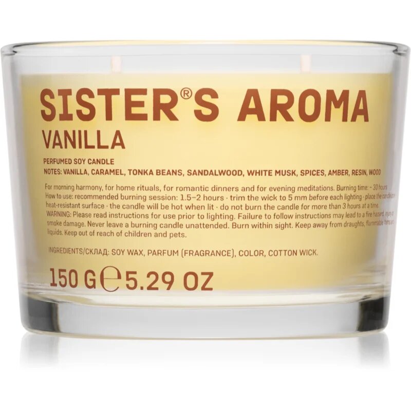 Sister's Aroma Candle Vanilla dišeča sveča 150 g