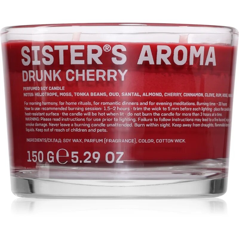 Sister's Aroma Drunk Cherry dišeča sveča 150 g