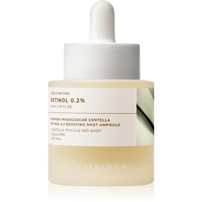 SKIN1004 Lab In Nature Retinol 0.2% Boosting Shot Ampoule regeneracijski serum proti gubam povečujoč prožnost kože 30 ml