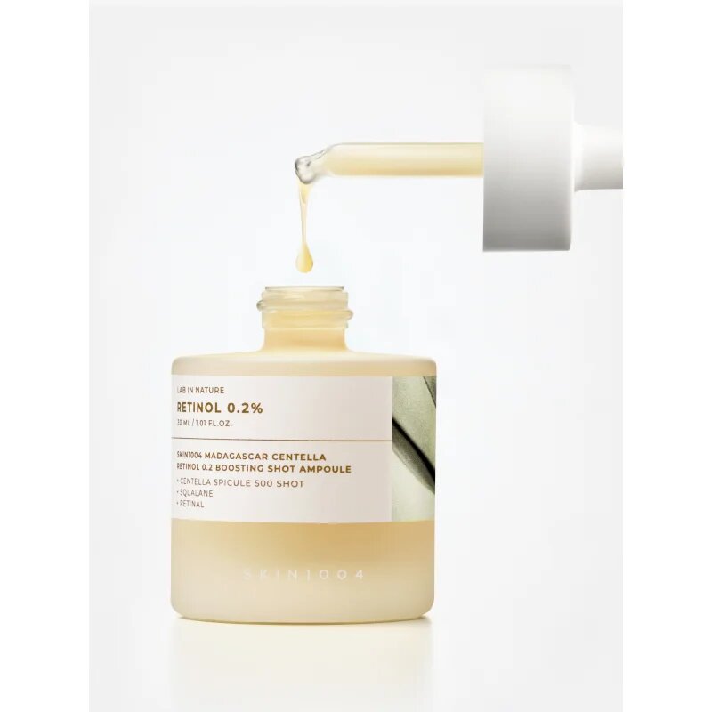 SKIN1004 Lab In Nature Retinol 0.2% Boosting Shot Ampoule regeneracijski serum proti gubam povečujoč prožnost kože 30 ml