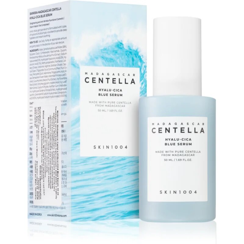 SKIN1004 Madagascar Centella Hyalu-Cica Blue Serum intenzivno vlažilni serum za pomiritev in okrepitev občutljive kože 50 ml