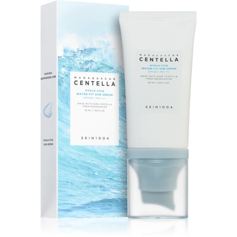 SKIN1004 Madagascar Centella Hyalu-Cica Water-Fit Sun Serum zaščitni serum z vlažilnim učinkom SPF 50+ 50 ml