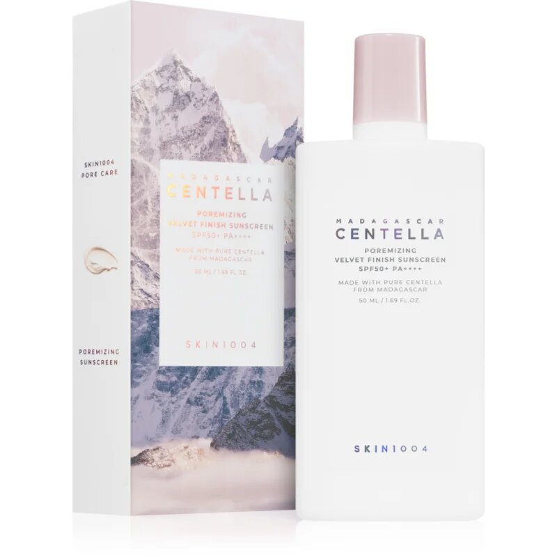 SKIN1004 Madagascar Centella Poremizing Velvet Finish Sunscreen krema za sončenje za obraz za mastno kožo SPF 50+ 50 ml
