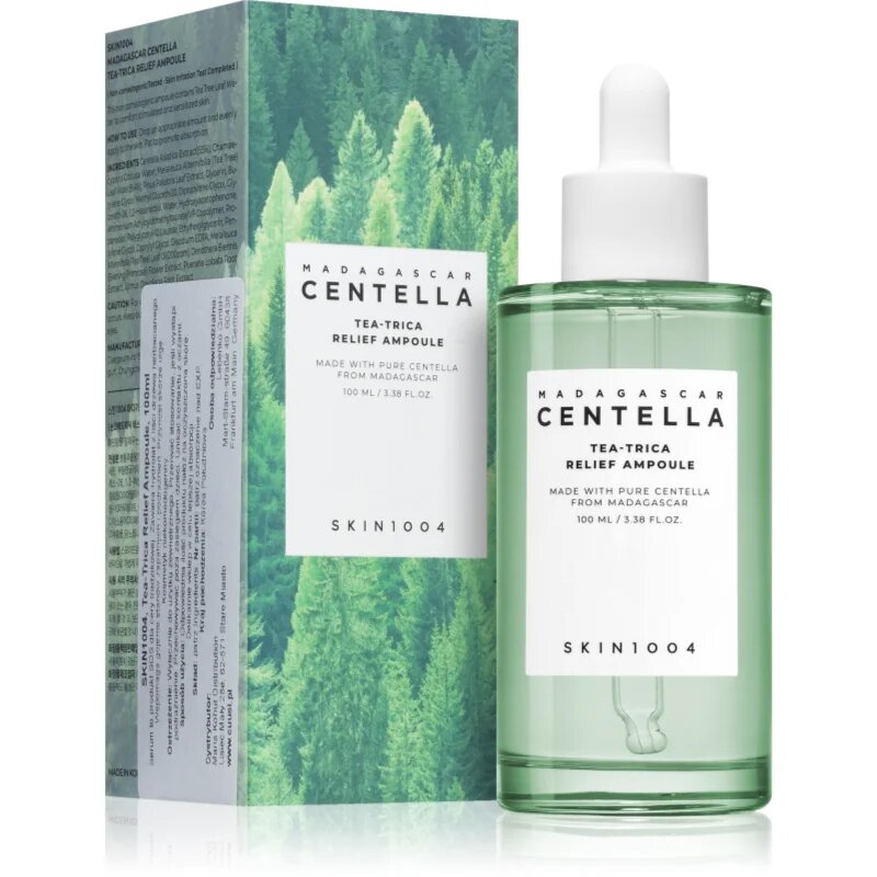 SKIN1004 Madagascar Centella Tea-Trica Relief Ampoule pomirjajoči serum za obraz za problematično kožo akne 100 ml