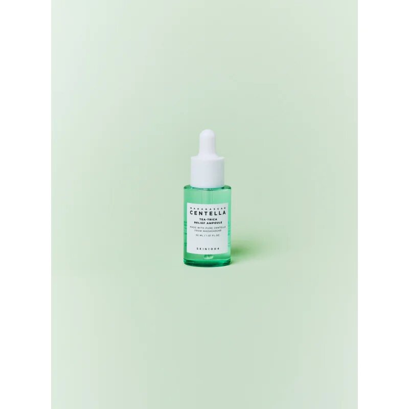 SKIN1004 Madagascar Centella Tea-Trica Relief Ampoule pomirjajoči serum za obraz za problematično kožo akne 30 ml