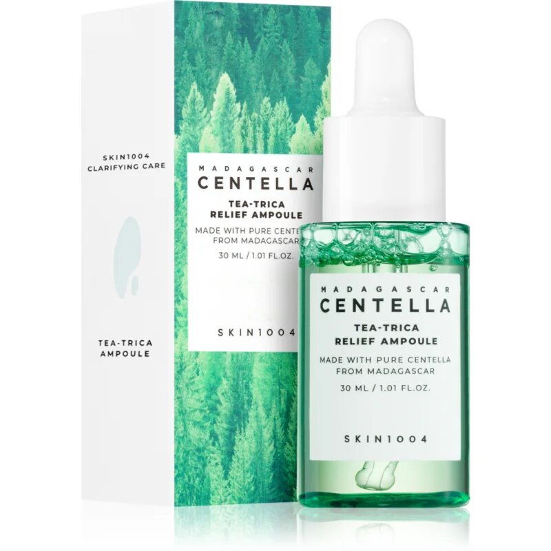 SKIN1004 Madagascar Centella Tea-Trica Relief Ampoule pomirjajoči serum za obraz za problematično kožo akne 30 ml