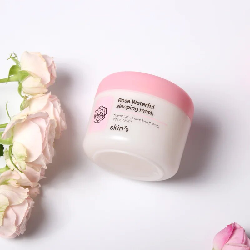 Skin79 Rose Waterfull nočna vlažilna maska z vrtnično vodo 100 ml