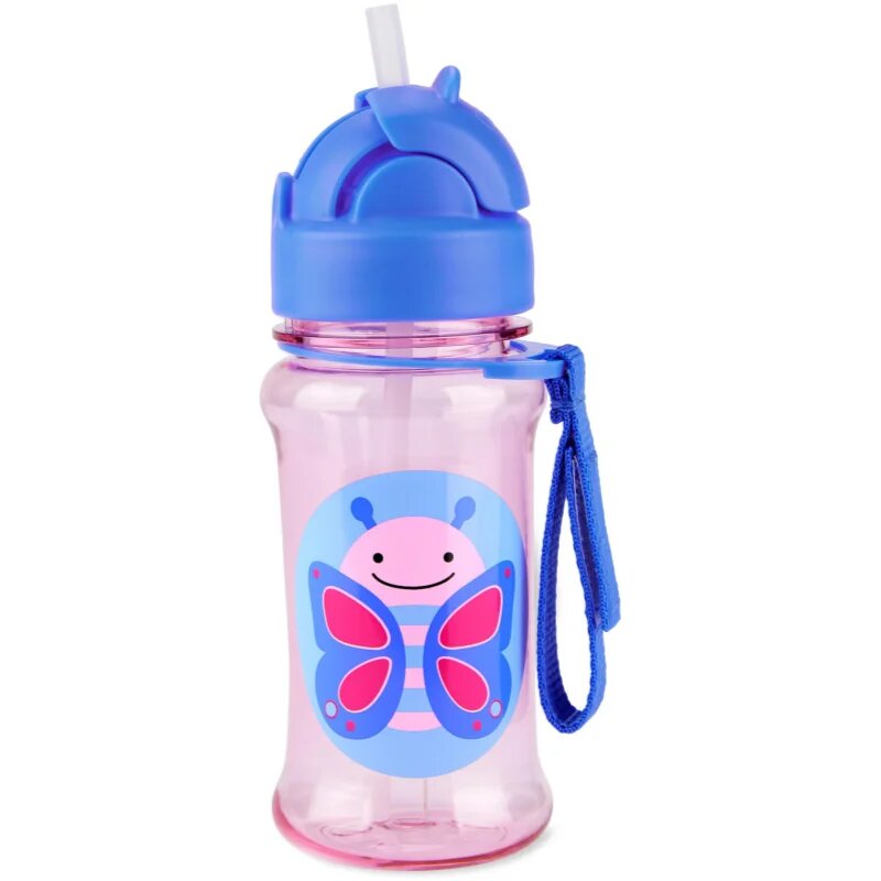 Skip Hop Zoo Tritan steklenička s slamico Butterfly 12m+ 1 kos