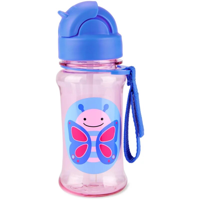 Skip Hop Zoo Tritan steklenička s slamico Butterfly 12m+ 1 kos
