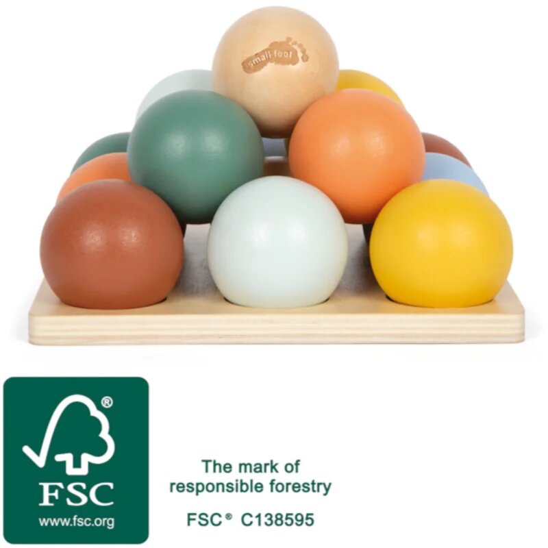 Small foot Montessori Sorting Game with Balls razvrščevalna igra 12m+ 15 kos