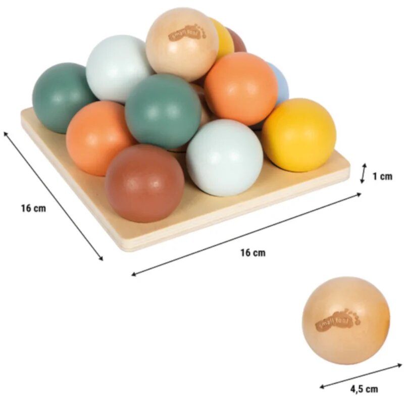 Small foot Montessori Sorting Game with Balls razvrščevalna igra 12m+ 15 kos
