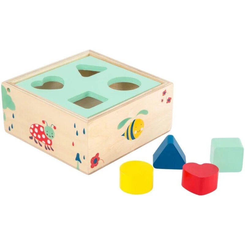 Small foot Shape-Fitting Cube Forest aktivnostna vstavljanka iz lesa 12 m+ 5 kos