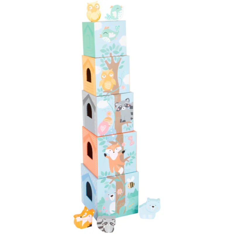 Small foot Stacking Tower Pastel Animals zložljivi stolp 12m+ 10 kos