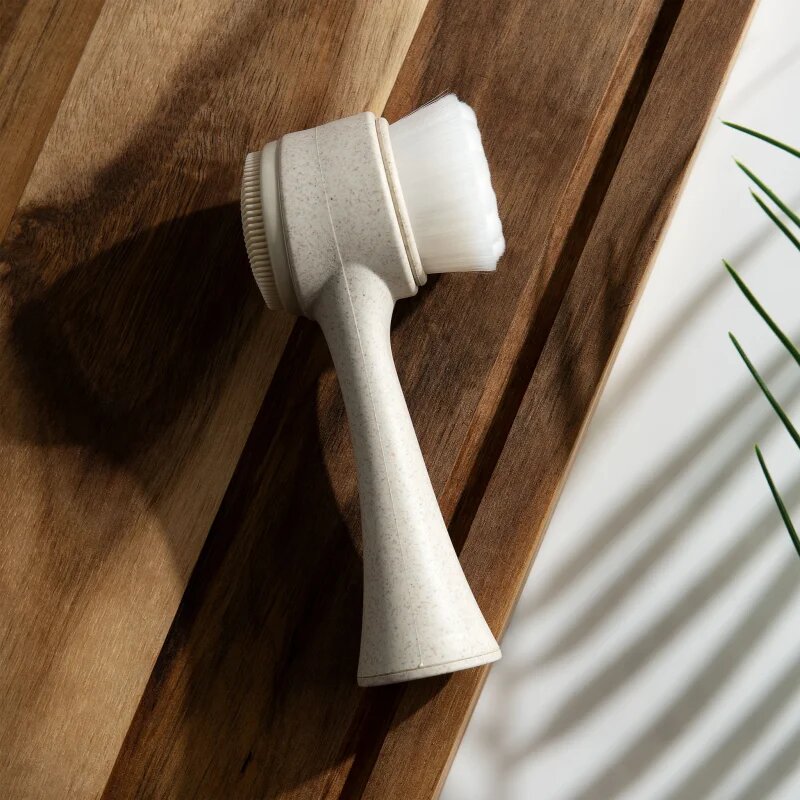 So Eco Facial Cleansing Brush obojestranska čistilna krtačka za obraz z ročajem ki ga je mogoče kompostirati 1 kos