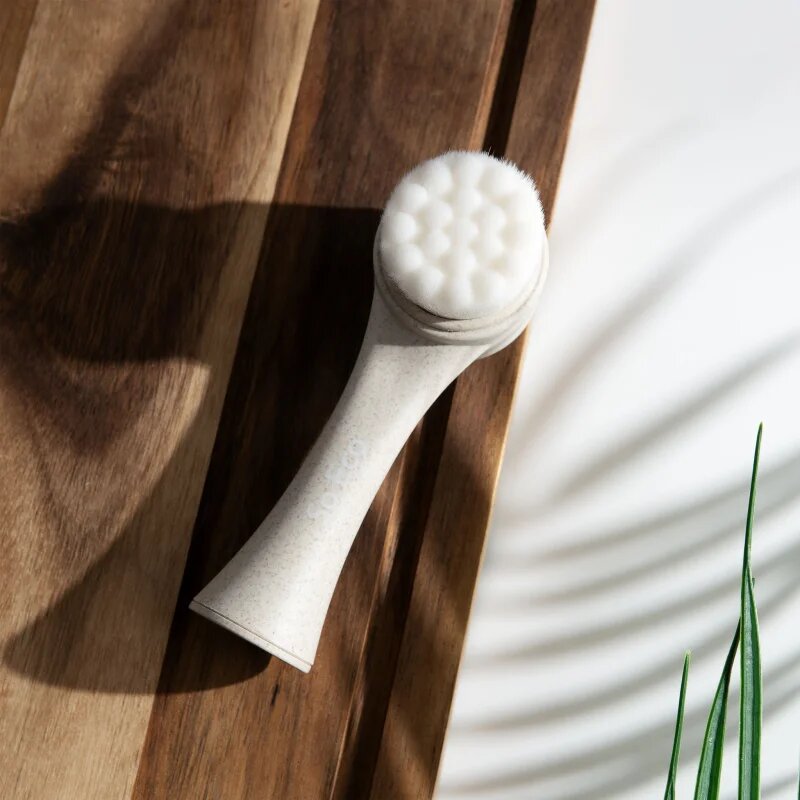 So Eco Facial Cleansing Brush obojestranska čistilna krtačka za obraz z ročajem ki ga je mogoče kompostirati 1 kos