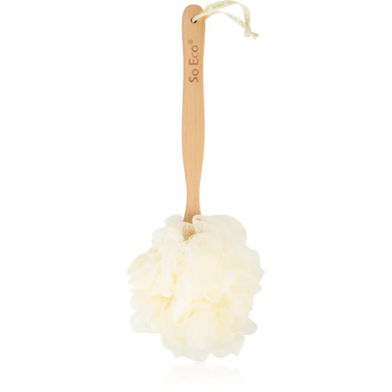 So Eco Long Handle Shower Pouf gobica za umivanje telesa s podaljšanim ročajem 1 kos