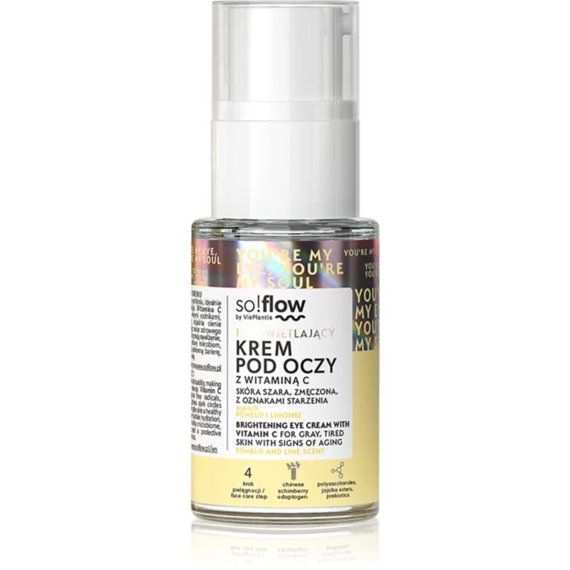 so!flow Brightening Eye Cream With Vitamin C krema za razstrupljanje in posvetljevanje za predel okoli oči z vitaminom C 15 ml
