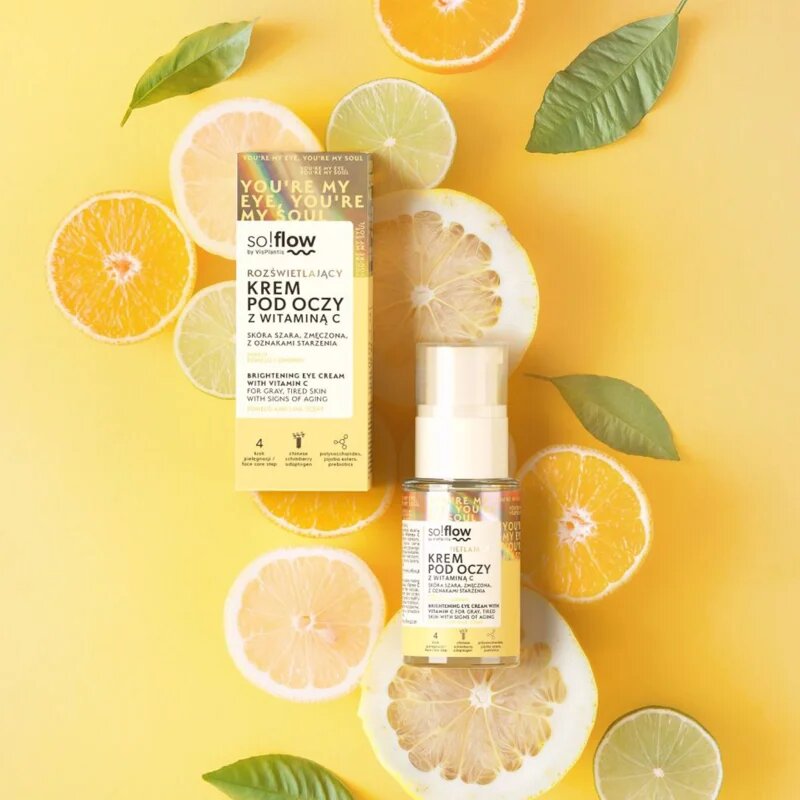 so!flow Brightening Eye Cream With Vitamin C krema za razstrupljanje in posvetljevanje za predel okoli oči z vitaminom C 15 ml