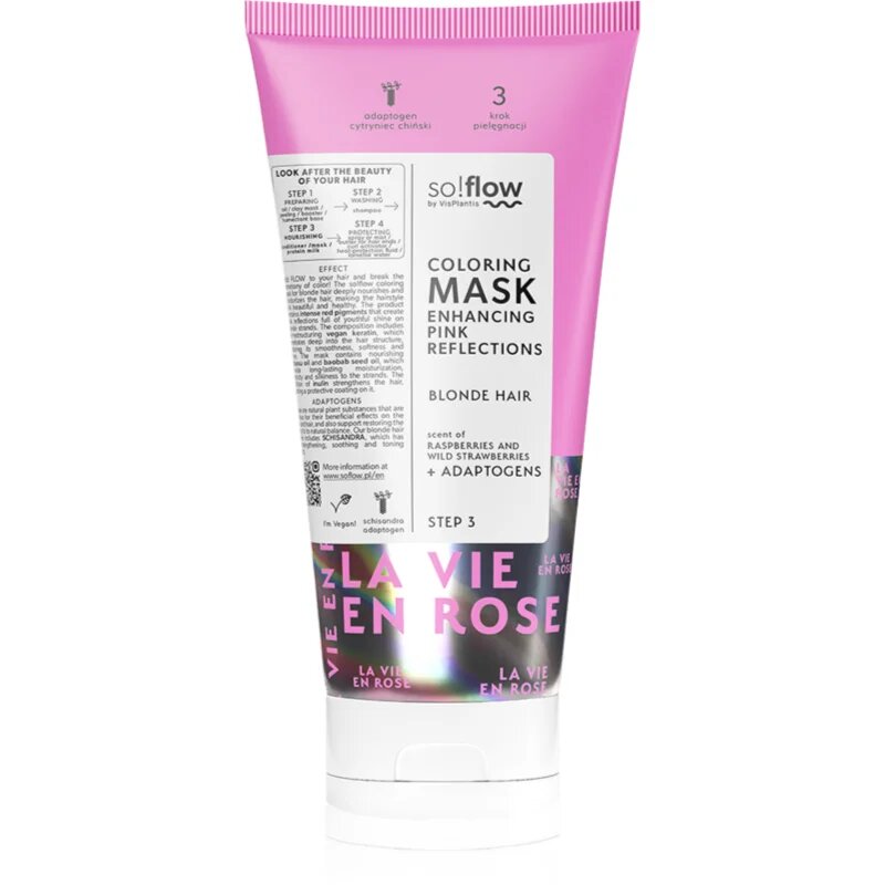 so!flow Coloring Mask Blonde Hair intenzivna barvna maska odtenek Pink 200 ml