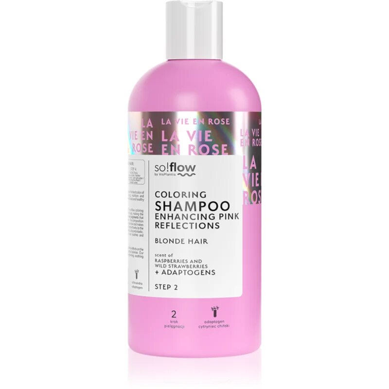 so!flow Coloring Shampoo Blonde Hair šampon za toniranje za blond lase odtenek Pink 300 ml