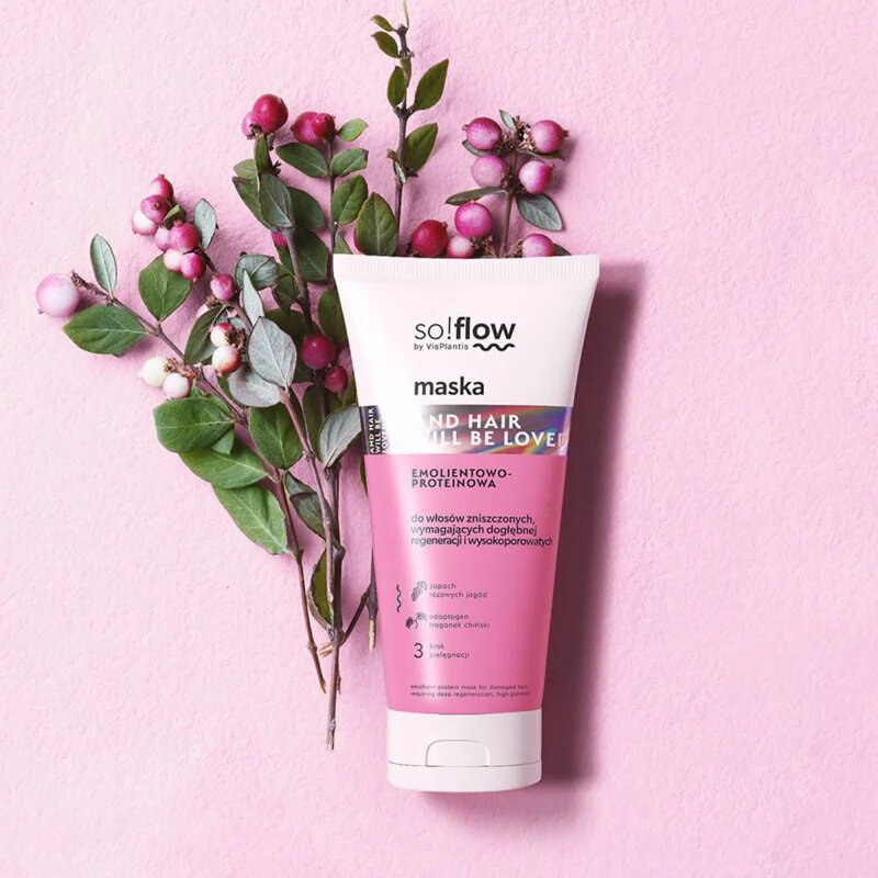 so!flow Damaged Hair Protein-Emollient Mask maska za okrepitev las za poškodovane lase 200 ml