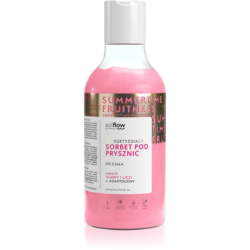 so!flow Energizing Shower Sorbet vlažilni sorbet za telo za tuš Guava Lychee 400 ml